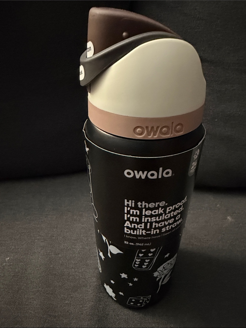Owala Insulated Water Bottle with Built-In Straw - Cowboy Theme